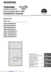 Toshiba HWS-803XWHT6-E Installationshandbuch