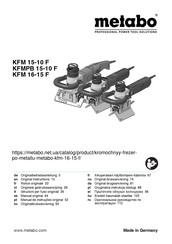 Metabo KFMPB 15-10 F Originalbetriebsanleitung