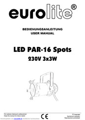 EuroLite LED PAR-16 Spots Bedienungsanleitung