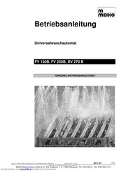Meiko DV 270 B Betriebsanleitung