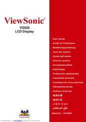 ViewSonic VG920 Bedienungsanleitung