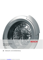 Bosch WAY287X0 HomeProfessional Waschvollautomat Gebrauchsanleitung