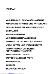 Bauknecht bonn 1400 Handbuch