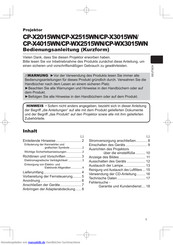 Hitachi CP-X4015WN Bedienungsanleitung