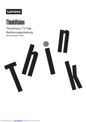 Lenovo ThinkVision T1714p Bedienungsanleitung