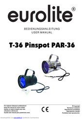 EuroLite T-36 Pinspot PAR-36 Bedienungsanleitung