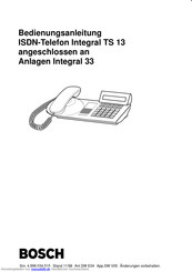Bosch Integral TS 13 Bedienungsanleitung