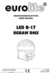 EuroLite LED B-17 RGBAW DMX Bedienungsanleitung