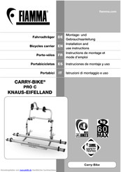 Fiamma CARRY-BIKE PRO C KNAUS-EIFELLAND Montage- Und Gebrauchsanleitung