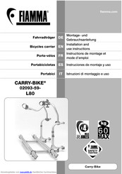 Fiamma Carry-Bike 02093-59-L80 Montage- Und Gebrauchsanleitung