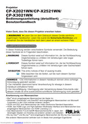 Hitachi CP-X3021WN Benutzerhandbuch