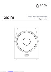 ADAM Audio Sub2100 Bedienungsanleitung