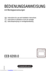 Küppersbusch EEB 6200.0 Bedienungsanweisung Mit Montageanweisungen