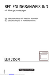 Küppersbusch EEH 6350.0 Bedienungsanweisung Mit Montageanweisungen