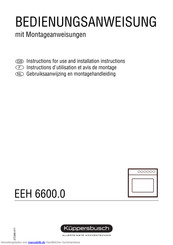 Küppersbusch EEH 6600.0 Bedienungsanweisung Mit Montageanweisungen