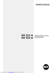 RCF NX S21-A Bedienungsanleitung