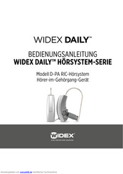 Widex D-PA RIC-Hörsystem Bedienungsanleitung