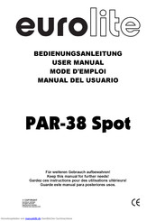 EuroLite PAR-38 Spot Bedienungsanleitung