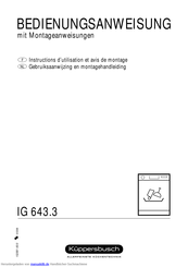 Küppersbusch IG 643.3 Bedienungs- Und Montageanleitung