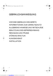 Bauknecht GKNA 2054 OPTIMA Gebrauchsanweisung