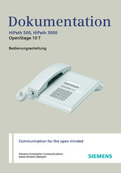 Siemens OpenStage 10 T HiPath 3000 Bedienungsanleitung