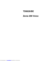 Philips TD6626/BE ZENIA200 Voice Gebrauchsanweisung