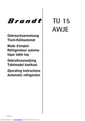 Brandt TU 15 AWJE Gebrauchsanweisung