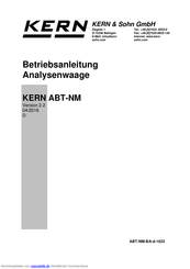 KERN ABT-NM-BA-d-1622 Betriebsanleitung