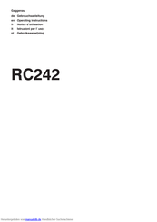 Gaggenau RC242 Gebrauchsanleitung