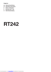 Gaggenau RT 242 Gebrauchsanleitung