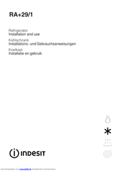 Indesit RA+ 29/1 Bedienungs Und Installationsanleitung Handbuch