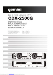 Gemini CDX-2500G Bedienungsanleitung