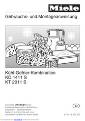 Miele kt 2011 s Gebrauchs- Und Montageanweisung