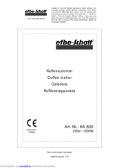 Efbe-Schott KA 800 Gebrauchsanleitung