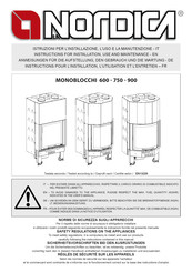Nordica MONOBLOCCHI 750 Anweisungen Für Die Aufstellung, Den Gebrauch Und Die Wartung