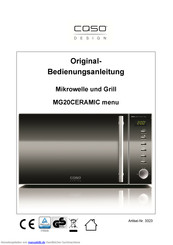 Caso MG20CERAMIC menu Bedienungsanleitung