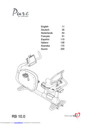 Tunturi Pure RB 10.0 Betriebsanleitung