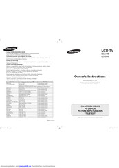 Samsung LE40S6 Bedienungsanleitung