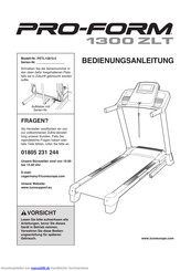 Pro-form 1300 ZLT Bedienungsanleitung