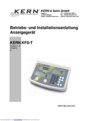 KERN KFS-T Betriebs Und Installationsanleitung