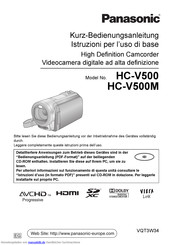 Panasonic HC-V500 Bedienungsanleitung