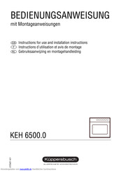 Küppersbusch KEH 6500.0 Bedienungsanweisung Mit Montageanweisungen