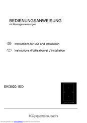 Küppersbusch EKI3920.1ED Bedienungsanweisung Mit Montageanweisungen