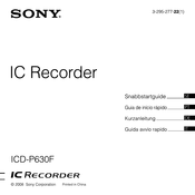 Sony ICD-P630F Kurzanleitung