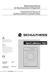 Schulthess Spirit eMotion 7027 Bedienungsanleitung