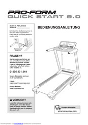 Pro-Form Quick start 9.0 Bedienungsanleitung