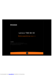 Lenovo TAB S8-50 Bedienungsanleitung