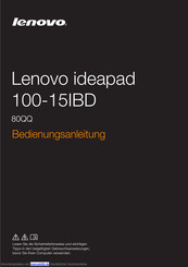 Lenovo ideapad 100-15IBD Bedienungsanleitung