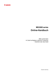 Canon MG3500-Serie Handbuch
