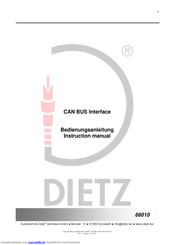Dietz CAN BUS 66010 Bedienungsanleitung